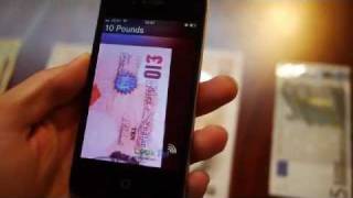 LookTel Money Reader 20 iPhone app  real time currency identification [upl. by Llenreb]