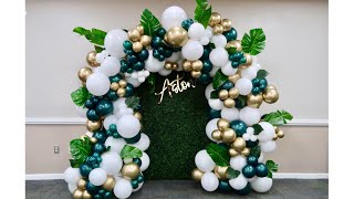 30 Minutes to set up 😱 Balloon GarlandArch Tutorial  Jungle Baby Shower Theme [upl. by Ideih880]