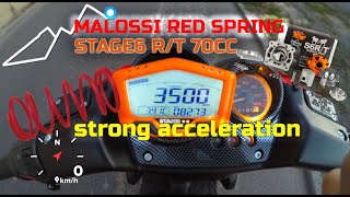 Stage6 RT 70CC with Yasuni C30 Fast Yamaha Aerox acceleration on Malossi Red Spring 14000 RPM [upl. by Eibo78]