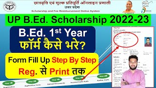 UP Bed scholarship form kaise bhare 2022 UP Bed 1st year scholarship form fill up online [upl. by Gnek]