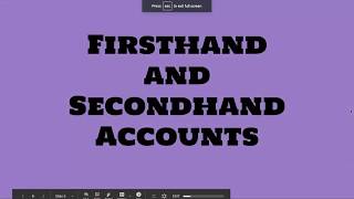 Lesson Firsthand and Secondhand Accounts [upl. by Ydniahs805]