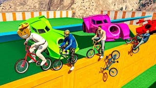 CORRE O TE ATROPELLO EN BICI NO PUEDO PARAR DE REIR  GTA 5 ONLINE [upl. by Ailuy]