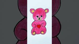 How to Draw and Color a Teddy Bear for Kids  Teddy Bear Drawing and Coloring for Kids  shorts [upl. by Wincer395]