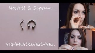 Piercingwechsel Septum hochgeklappt amp Nostril [upl. by Ahsinod]