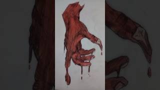 Bloody hand sketchpendrawingtutorial drawing art sketchpendrawing artandcraft sketch face [upl. by Nahtannoj]