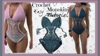 Easy Crochet Monokini Tutorial [upl. by Lemmuela563]