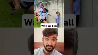 WALL OR FALL CHALLENGE ⚽😄celinedept football funny challenge shorts [upl. by Hylan]