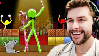 REACTING TO NOTE BLOCK CONCERT Animation Vs Minecraft Episode 35 Stickmen Vs Silverfish [upl. by Perren567]