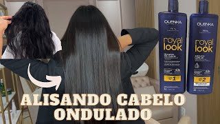 Como fazer ALISAMENTO em cabelo ondulado  Passo a passo do realinhamento capilar Royal Look OLENKA [upl. by Enaillil]