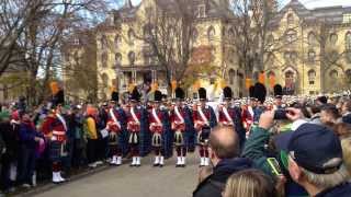 HD  Notre Dame Marching Band Step Off March to the Stadium  Fight Song HD Version [upl. by Okomot921]