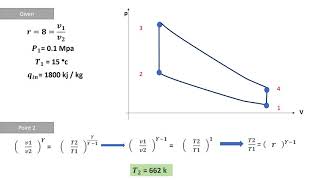 حل مسألة علي شرح دورة اوتو Example on otto cycle [upl. by Trah679]