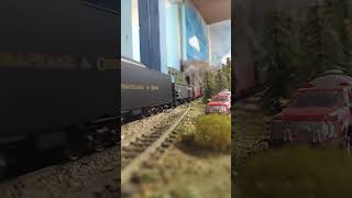 Allegheny 2666 pulling coal train hoscale modelrail modeltrains railroad railway [upl. by Luapnoj229]