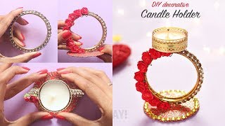 DIY Diwali Candle Decoration  Diwali Decoration Ideas  Diwali Crafts [upl. by Nwahsyar301]