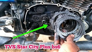 TVs star city  et fi bs6  change clutch plate  clutch plate install [upl. by Nairred]