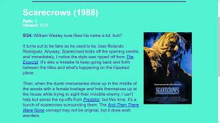 Movie Review Scarecrows 1988 [upl. by Airetahs]