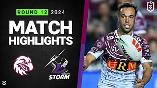 NRL 2024  Sea Eagles v Storm  Match Highlights [upl. by Kanor]