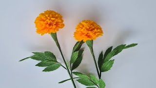 How To Make Marigold Paper Flower  Paper Flower  Góc nhỏ Handmade [upl. by Oecam841]