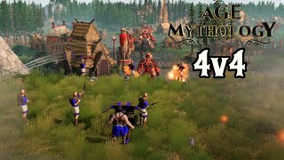 4v4 Atlanteans vs AI Legendary Infinite Resources  Age of Mythology Retold BETA Stress Test [upl. by Adnaral]