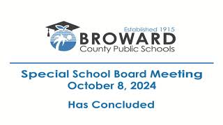 School Board Workshop and Special School Board Meeting 1082024 [upl. by Miyasawa]