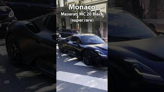 Only 50 Super rare Maserati MC20 black supercar driving at Monte Carlo rarecars monaco carlover [upl. by Anawaj]