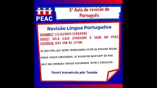 PEAC 2024  Português  3ª Aula de Revisão para o Vestibular UFRGS 2025 [upl. by Swart]