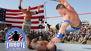 John Cena Batista amp Rey Mysterio vs Randy Orton amp JeriShow Tribute to the Troops Dec 20 2008 [upl. by Nho]