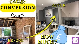 Amazing CONVERSION OF GARAGE INTO LIVABLE SPACE Studio flat Before After COST of the Project UK [upl. by Courtund]