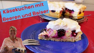 Schneller BrombeerKäsekuchen mit Baiser  fruchtiglecker mit Gelinggarantie [upl. by Ennovyahs]