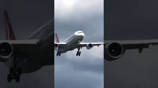 Turkish airline plane landing at Heathrow airport [upl. by Ynar442]