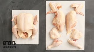 How to Cut a Chicken Into 8 Pieces in Under a Minute  Kitchen Conundrums with Thomas Joseph [upl. by Bambie]