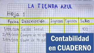 Cómo llevar la CONTABILIDAD de un NEGOCIO PEQUEÑO en CUADERNO [upl. by Sucramat161]