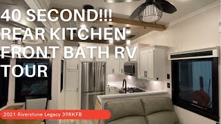 21 Riverstone Legacy 39RKFB Shorts Tour by Forest River RV Amazing Rear Kitchen Front Bath RV [upl. by Azenav]