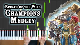 Zelda Breath of the Wild CHAMPIONS PIANO MEDLEY incl Mipha TutorialHow To PlaySheet Music [upl. by Monreal]