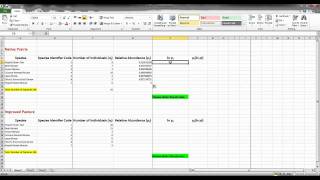 Using Excel to Calculate ShannonWeiner Diversity Index [upl. by Otsugua270]