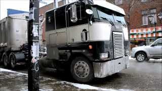 PETERBILT COE  INTL  FREIGHTLINER TRUCKS IN SNOW REMOVAL [upl. by Mommy]