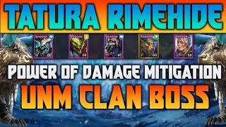 TATURA RIMEHIDE  UNM CLAN BOSS  Value Of Damage Mitigation   Raid Shadow Legends [upl. by Yrrah971]