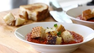 Cream of Tomato Soup with Grilled Cheese Croutons  ENTERTAINING WITH BETH [upl. by Wickman482]