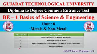 L 3  UNIT  8  CORROSION OF METALS  CHEMISTRY  Diploma to Degree Common Entrance Test 202425 [upl. by Atteuqaj282]