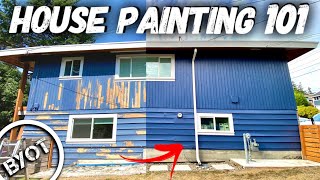 HOW TO PAINT A HOUSE  EXTERIOR PAINTING TIPS [upl. by Hinze]