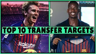 FC Barcelona TRANSFER Targets 2019 TOP 10 Transfer News ft Pogba amp de Ligt [upl. by Kcod]