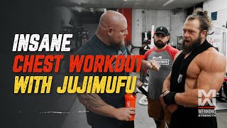 Jujimufu Tries An INTENSE Upper Body Workout With Matt Wenning  Weight Releasers [upl. by Mycah]