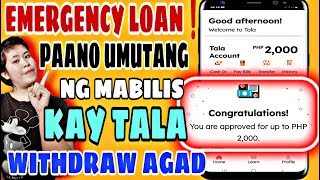 2000 PESOS APPROVE AGAD KAY TALA  NEED 1 VALID ID  HOW TO APPLY LOAN IN TALA  Lovelyn Enrique [upl. by Crenshaw]