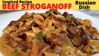 BEEF STROGANOFF  Easy and Quick Beef Stroganoff Recipe  Classic Beef with Sour Cream [upl. by Asirrac]