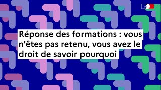 Parcoursup 2023  réponse des formations votre droit à l’information [upl. by Mika]