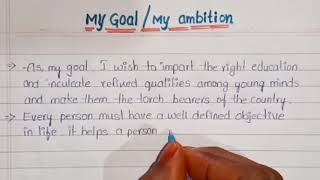 Essay on my GoalAmbition in English  10lines on my Goal [upl. by Drareg]