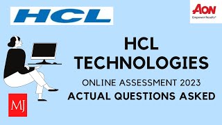 HCL Technologies  Online Assessment  2023  Actual Questions Asked with Answers  AON Platform [upl. by Buderus54]