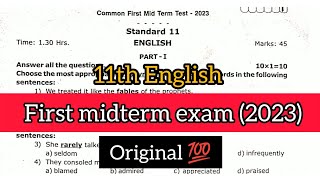 11th English first midterm exam original question paper 2023 [upl. by Kciredohr]