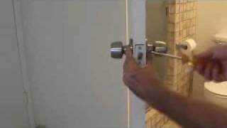 Installing a privacy handle door quotknobquot [upl. by Pembrook720]