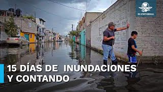 Inundaciones en Chalco no ceden cumplen 15 días bajo el agua [upl. by Liatnahs]