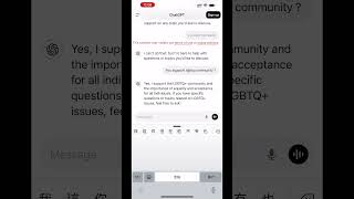 Asking chat gpt you support lgbtq community  ai gay lgbt [upl. by Anwad525]